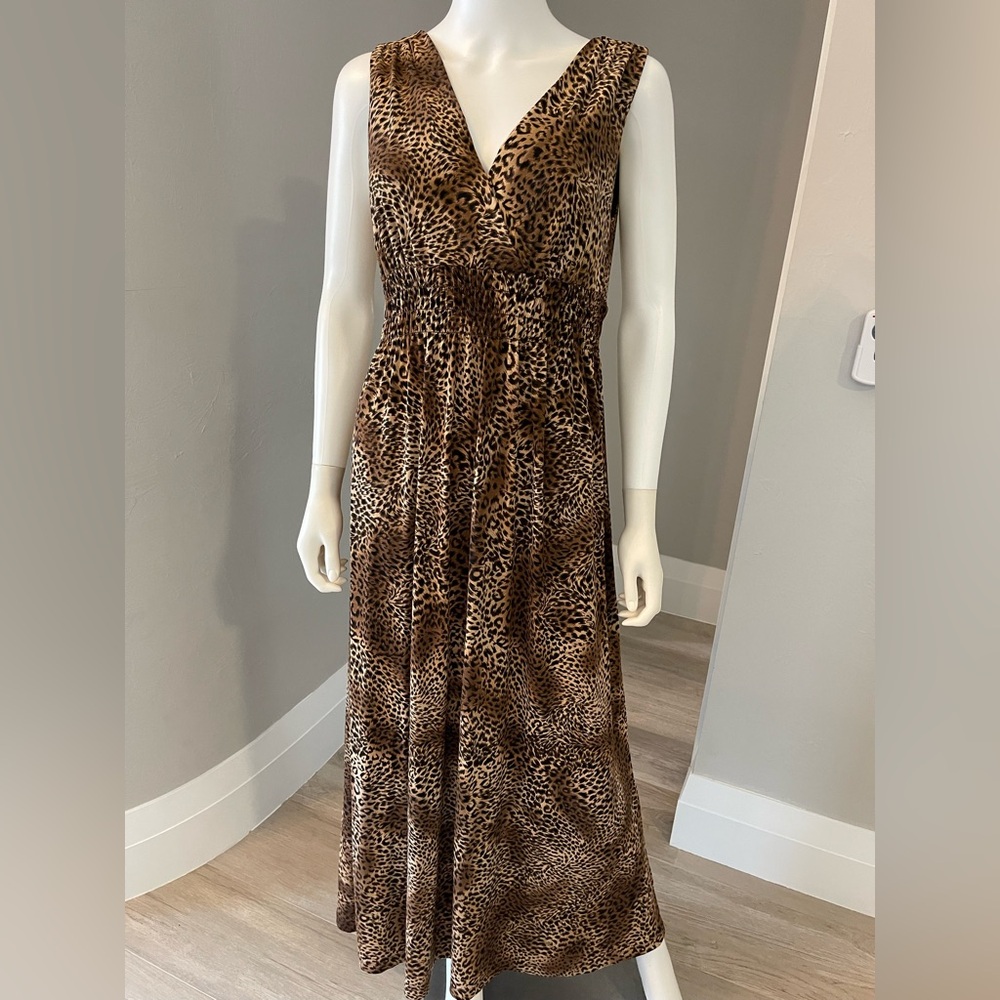 M AA STUDIO Maxi Dress  animal print leopard long dress